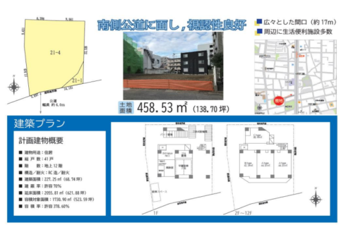 【足立区事業用地＊138.7坪】日暮里舎人ライナー線 「谷在家」駅 徒歩5分